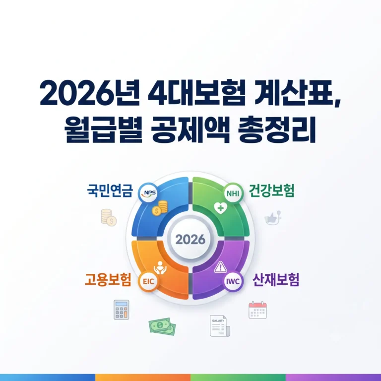 4대보험 계산표 공제액 정리