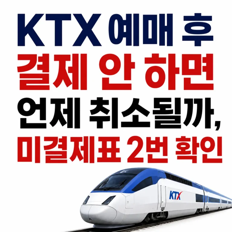 ktx 예매 후에 결제 안하면 취소됩니다.