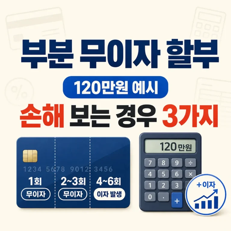 부분 무이자 할부 손해보는 이유
