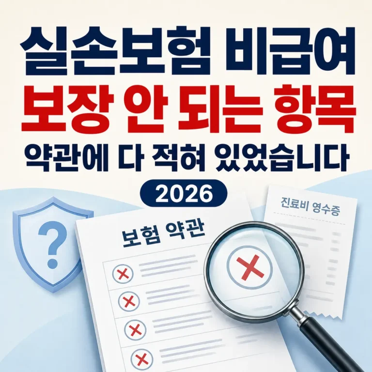 실손보험 비급여 보장안되는 항목 알아보기