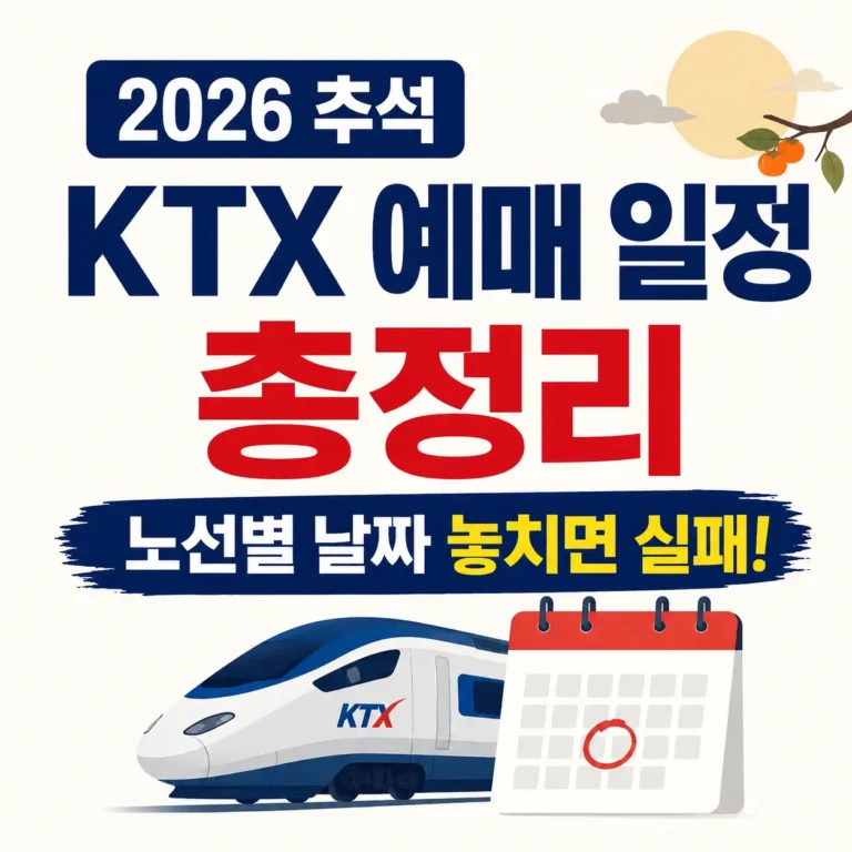 추석 ktx 예매 일정