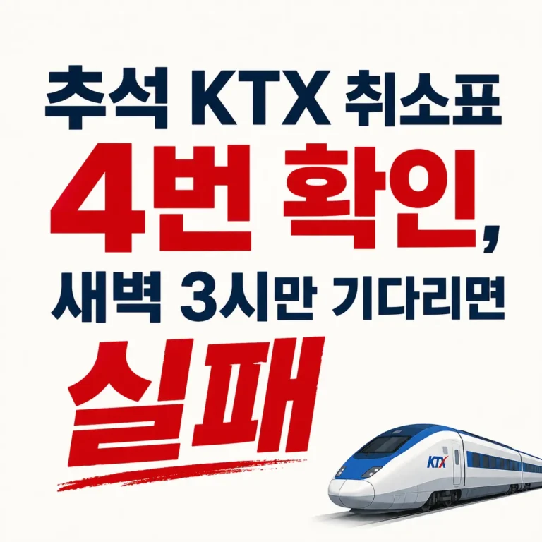 KTX 추석 취소표 예매
