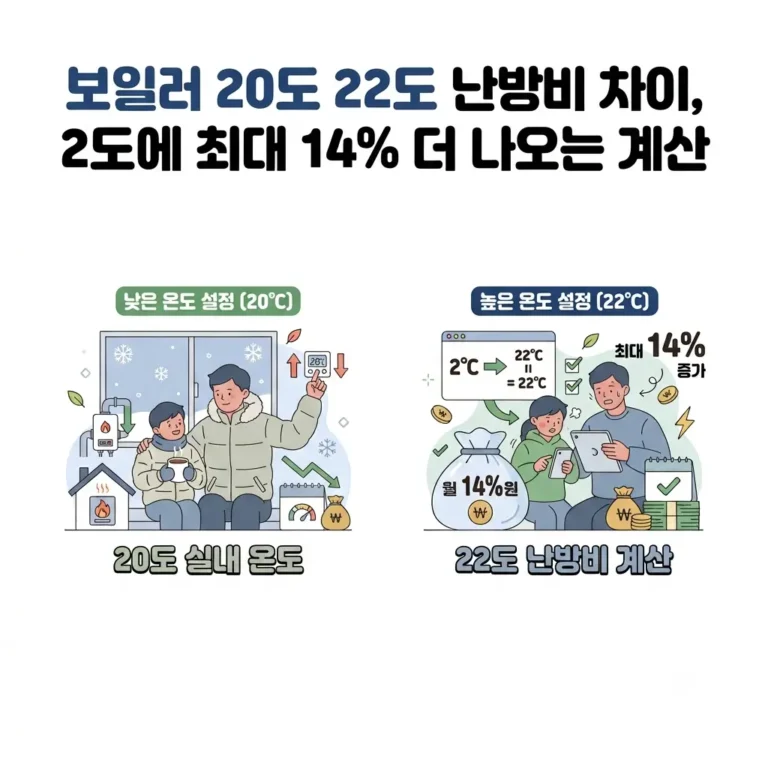 보일러 난방비 차이 온도 차이