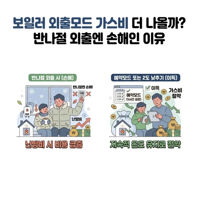 보일러 외출모드 가스비 더 나올까?