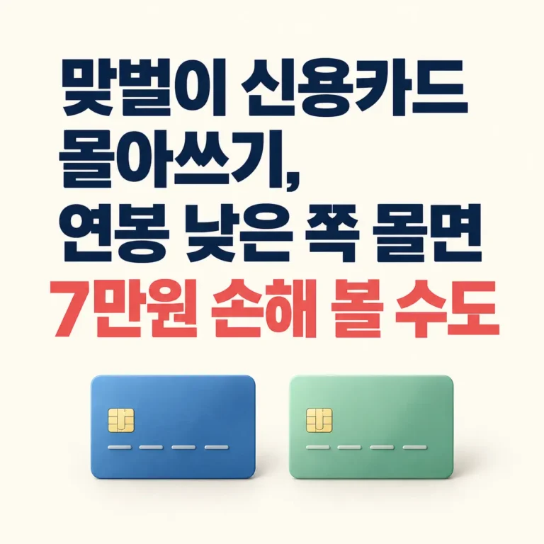 맞벌이 신용카드 사용 어느쪽에 몰아써야 할까