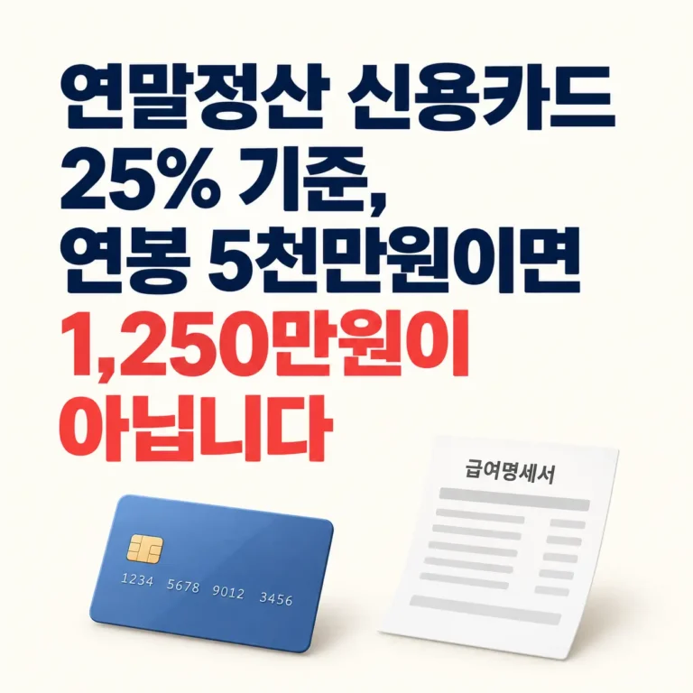 신용카드 연말정산 연봉 5천만원