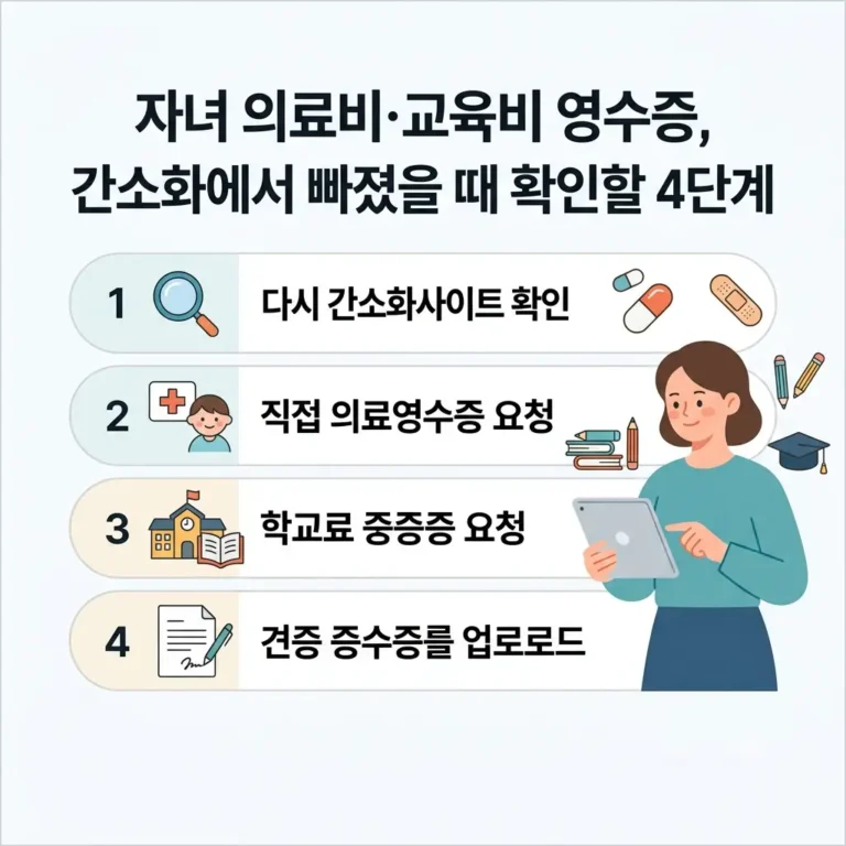 자녀 의료비 교육비 영수증 간소화에서 빠졌을 때.