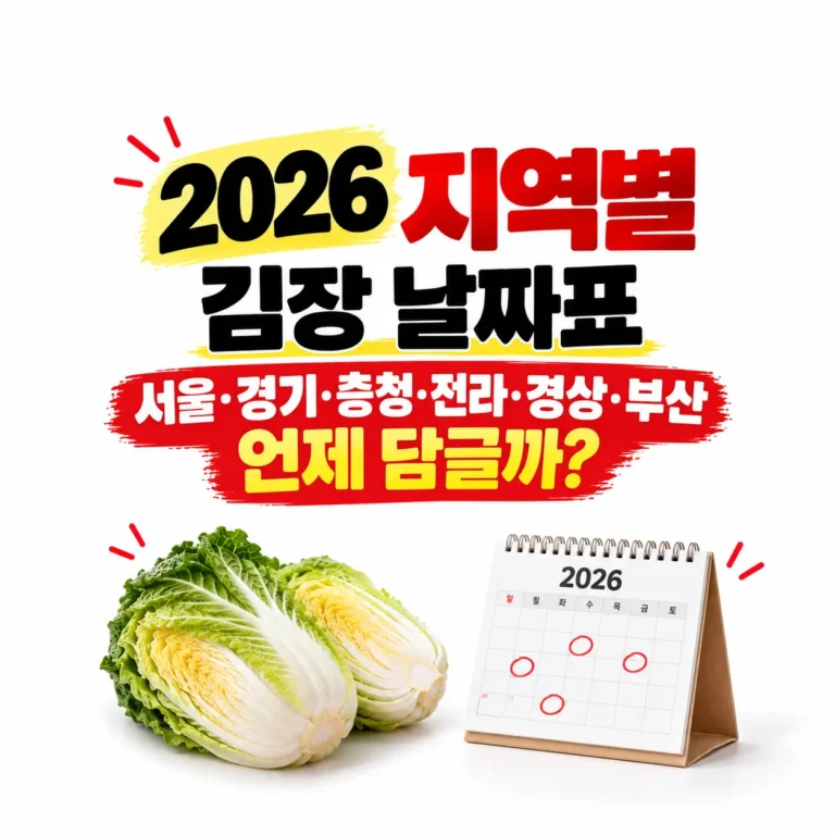 김장 지역별 날짜표는 어떻게 될까