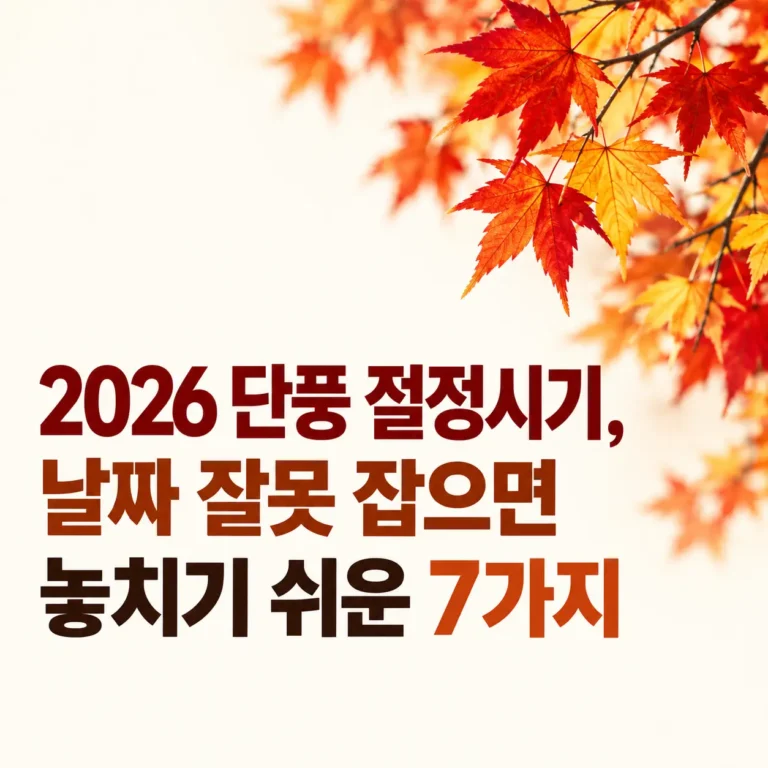 단풍 절정시기 날짜 알아보기