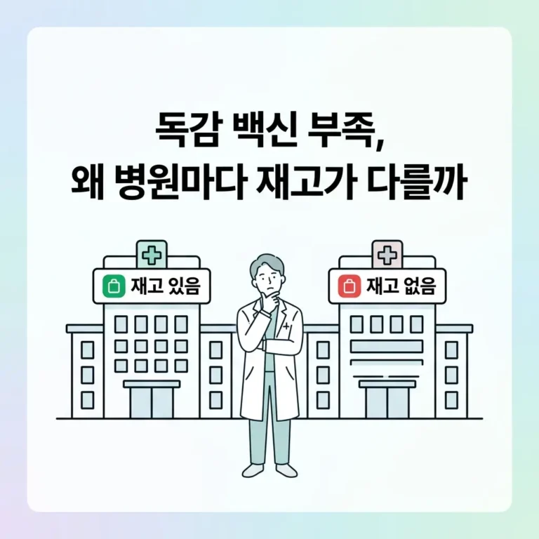 독감 백신 부족 현상 병원마다 재고가 다름