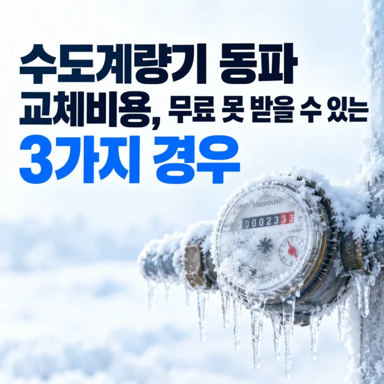 수도 계량기 동파 교체비용은 무료일까?